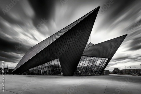 Obraz Modern Architectural Structure with Dynamic Angles and Textures