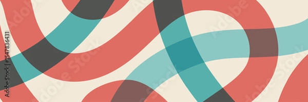Fototapeta Geometric pattern background with minimal stripe, color, ideal for poster covers and banner templates. Modern wave shapes for brochure and graphic design. Vector illustration