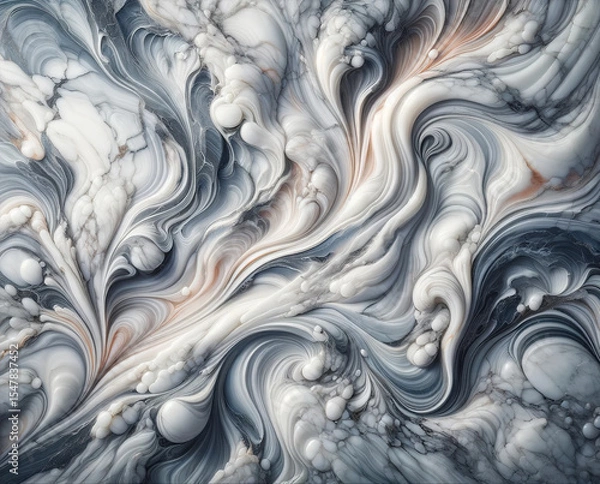 Obraz Elegant abstract background featuring fluid marble textures with swirling patterns in soft neutral tones. Luxury design, modern art prints, packaging, branding, and digital wallpapers.