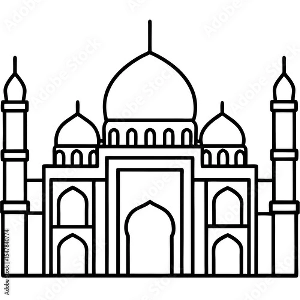 Obraz Blue Mosque line art vector