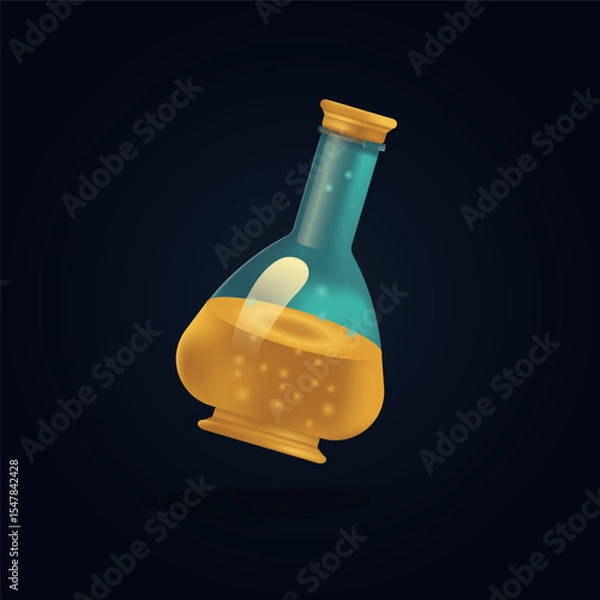 Fototapeta 3d magic potion. Love drink. Magic and sorcery. Magic item. Witch inventory. Magic and sorcery.