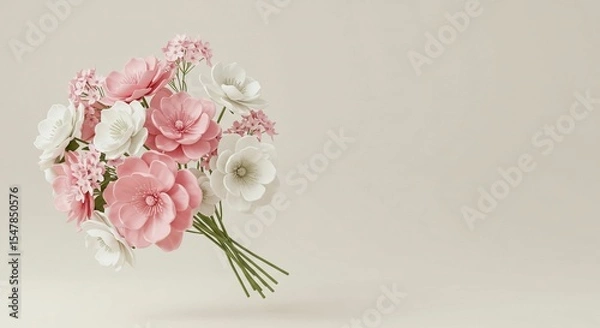 Fototapeta Pink and white flower bouquet