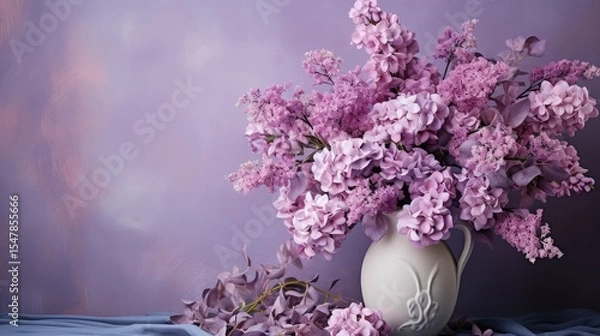 Obraz lilacs gray purple background