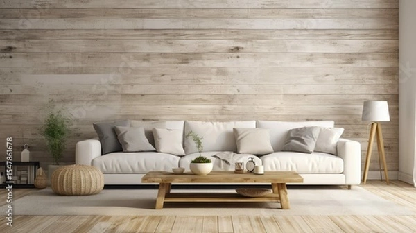 Obraz living rustic white wood