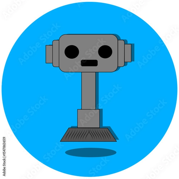 Obraz Futuristic robot vacuum cleaner illustration, symbolizing smart home technology, automation, and convenience.