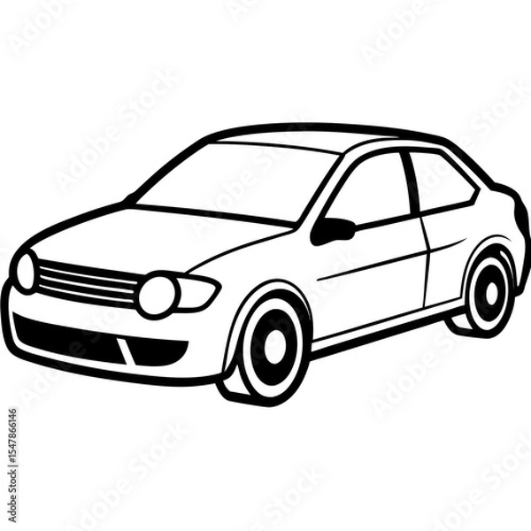 Obraz Car line art vector