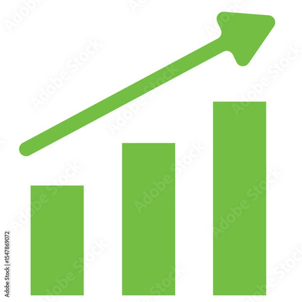 Obraz Green Growth Bar Chart Icon
