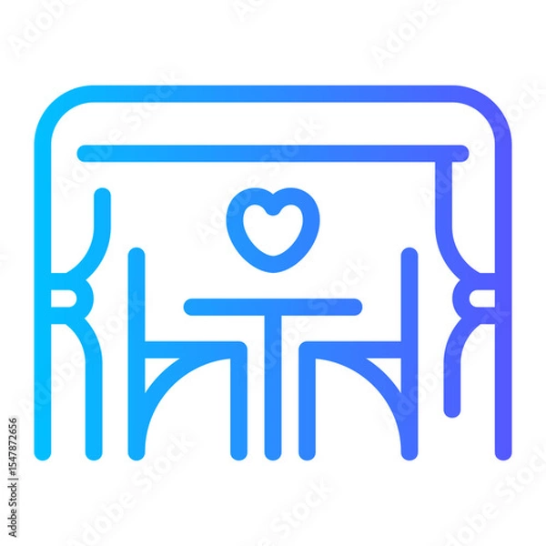 Obraz romantic dinner gradient icon