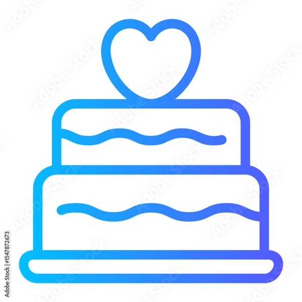 Obraz wedding cake gradient icon