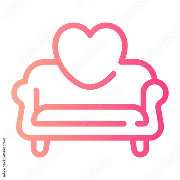 Obraz wedding chair gradient icon