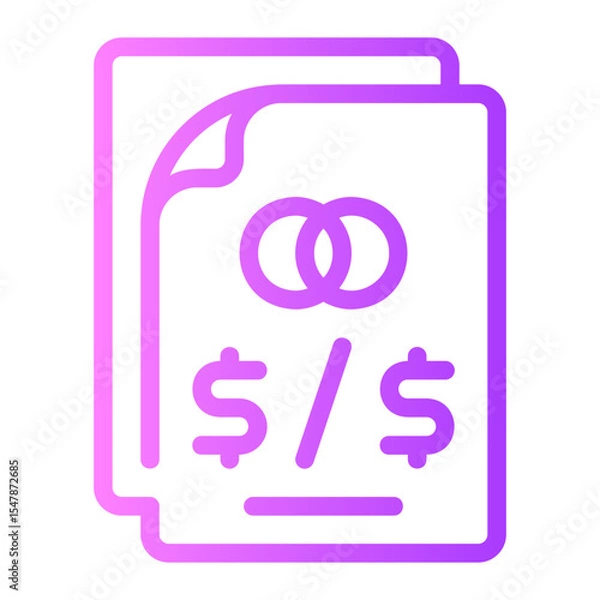 Obraz wedding contract gradient icon