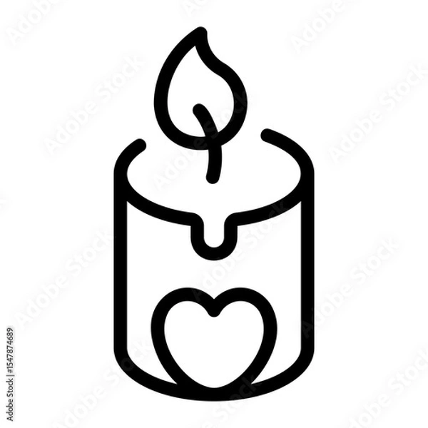Obraz candle line icon