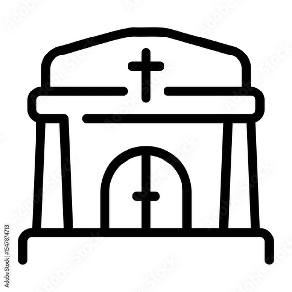 Obraz church line icon
