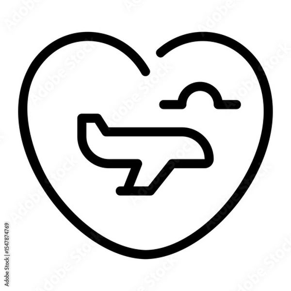 Obraz Honeymoon line icon