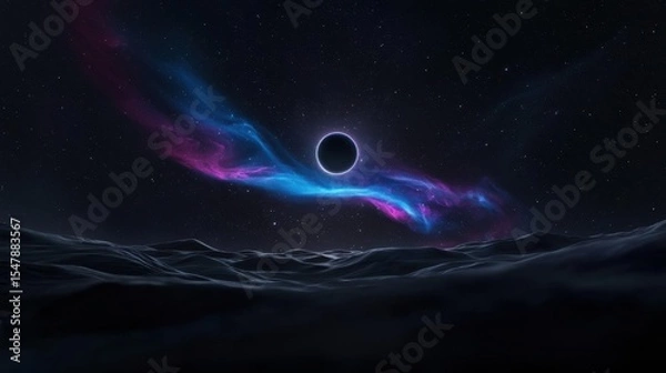 Fototapeta Stunning Moment of Solar Eruption Colliding with Distant Cosmic Phenomena in Space