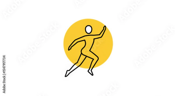 Obraz Minimalist Runner Icon: Vector Illustration