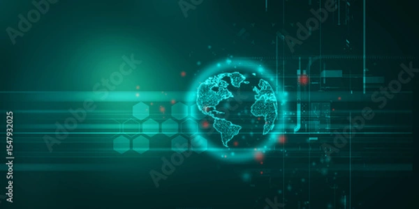 Fototapeta 2d illustration world map abstract background
