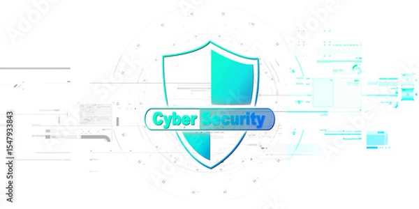 Fototapeta 2d illustration abstract Cyber security
