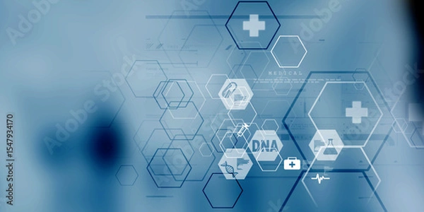 Fototapeta 2D illustration medical structure background
