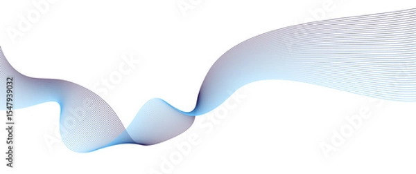 Obraz Abstract wave line pattern halftone blue and black gradient isolated on  transparent background. Vector template in motion for invitation, flyer, cover, business banner, prestigious voucher, ads.
