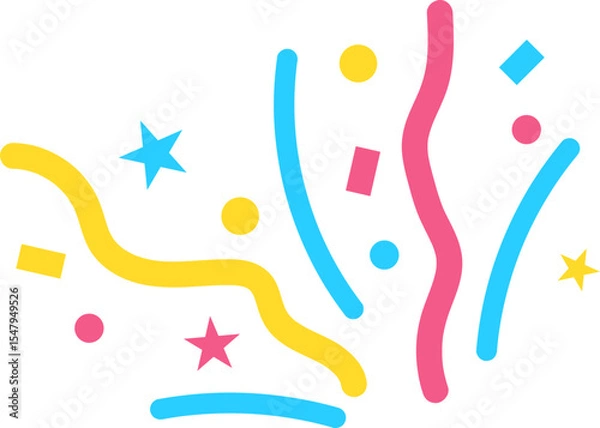 Obraz 컬러풀한 리본 조각이 흩뿌려지는 효과 일러스트