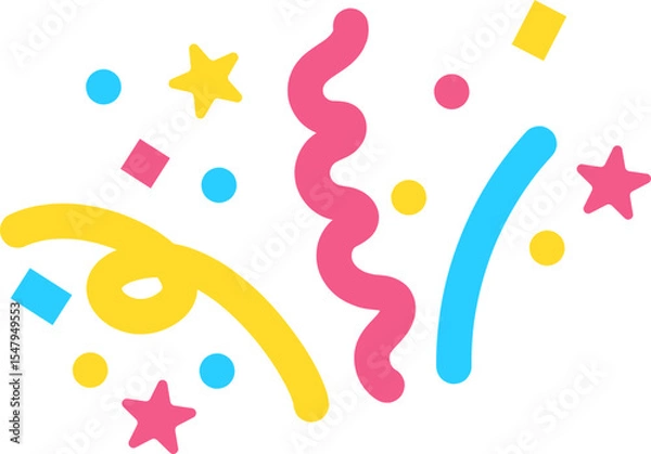 Obraz 별과 리본이 함께 터지는 축하 효과 일러스트