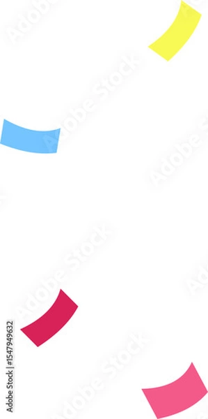 Fototapeta 리본과 색종이 조각이 수직으로 떨어지는 연출