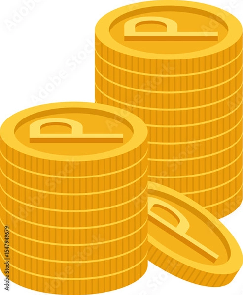 Obraz 포인트 코인 여러 더미로 쌓인 아이콘