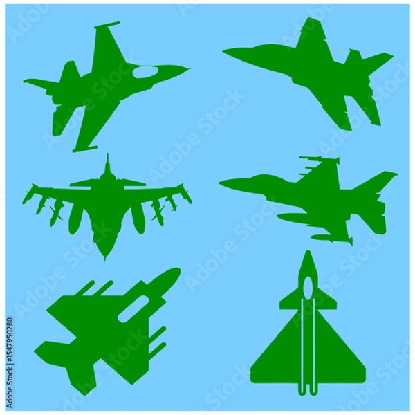 Fototapeta Fighter Jet Vector Set 5