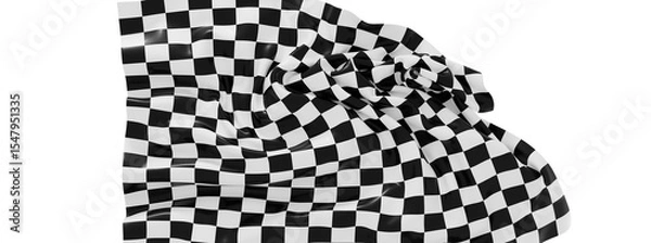 Fototapeta High-resolution image of a black and white checkered flag, perfect for racing themes.