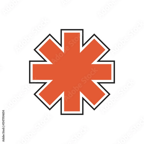 Fototapeta Star vector illustration. Modern design element in flat style. Futuristic sticker concept.
