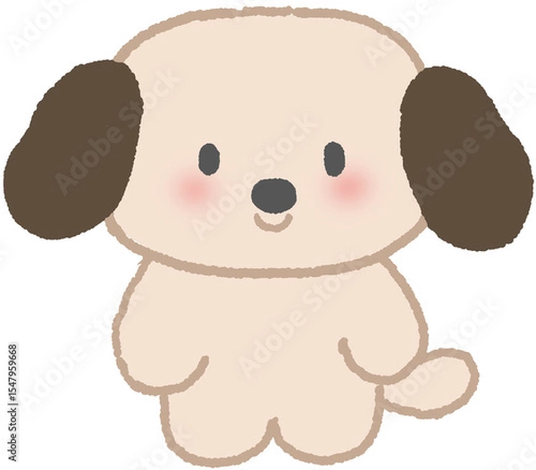 Obraz 귀여운 강아지 캐릭터 스티커 일러스트