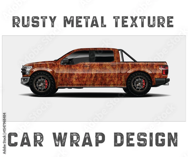 Fototapeta Rusty Metal Texture Car Wrap Design for Truck