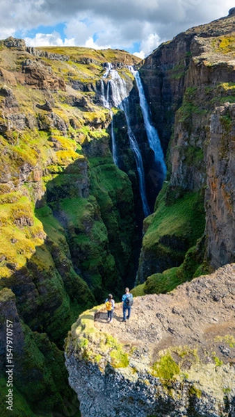 Fototapeta Exploring the stunning landscapes of Iceland with breathtaking waterfalls and rugged cliffs