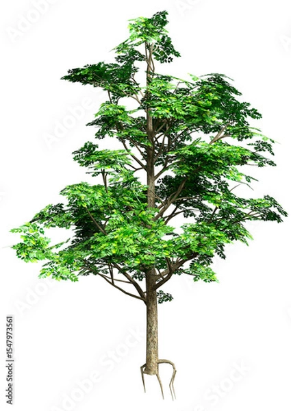 Fototapeta 3D Rendering Ash Tree on White
