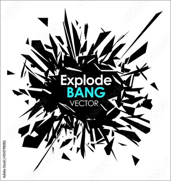 Obraz Abstract slow motion explode broken glass particle vector design element