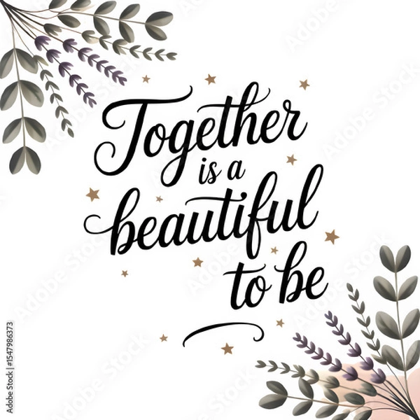 Obraz Hand Lettering Script Font Design overlaid on minimalist soft, Vintage typography vector illustration featuring Happy Birthday text design on a festive holiday greeting card for a party celebration