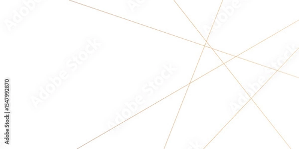 Fototapeta Abstract luxury gold geometric random chaotic lines with many squares and triangles shape on white background.	