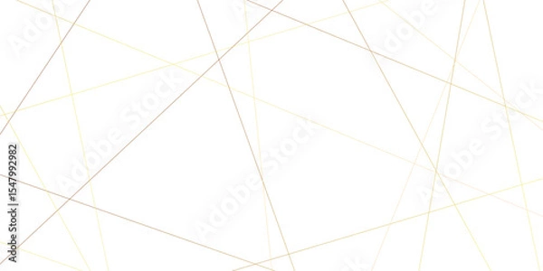Fototapeta Seamless luxury geometric premium golden random chaotic lines on transparent background. Luxury banner presentation gold line vector, illustration.	