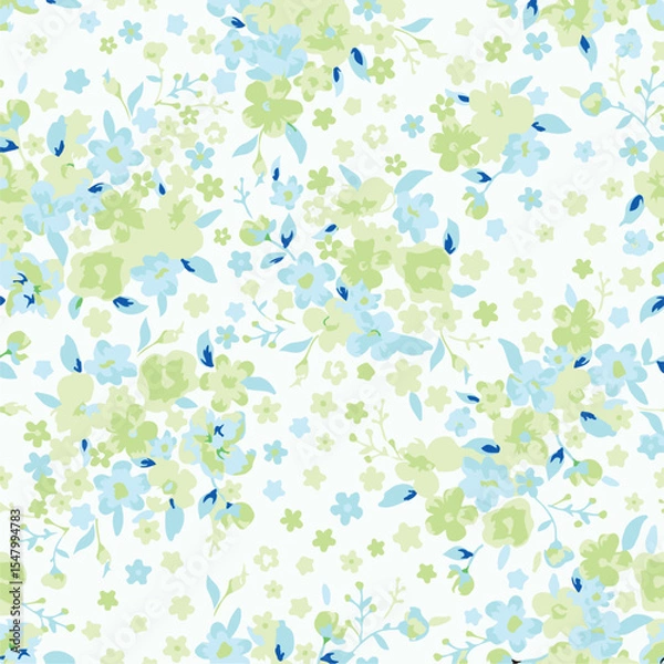 Fototapeta botanical floral, vector, seamless pattern , herbs and leaves ,big set, background with flowers