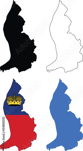 Fototapeta Liechtenstein Map icon. Liechtenstein Map Clipart. Liechtenstein Flag Map sign. Liechtenstein Outline. flat style.