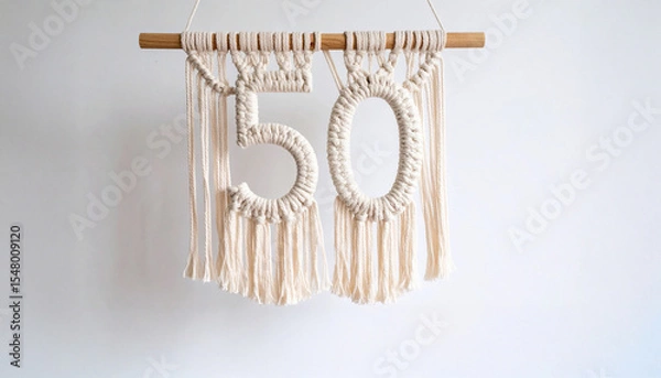 Fototapeta Chiffre 50 en macramé 2