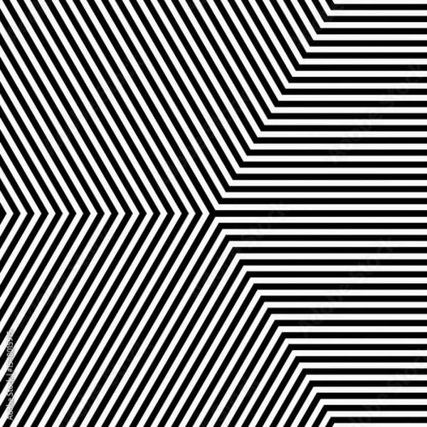 Fototapeta A series of black and white striped lines form an eye-catching geometric pattern, creating a mesmerizing optical illusion that captivates the viewer
