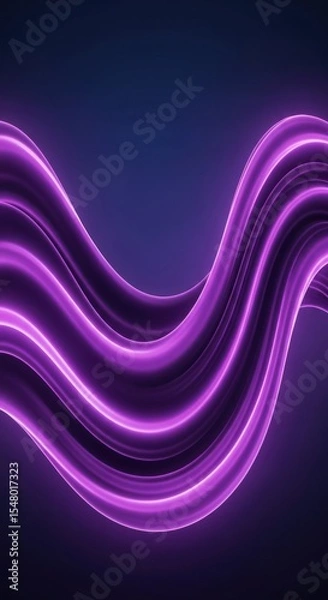 Obraz Abstract purple glowing waves flow dynamically across a dark background.