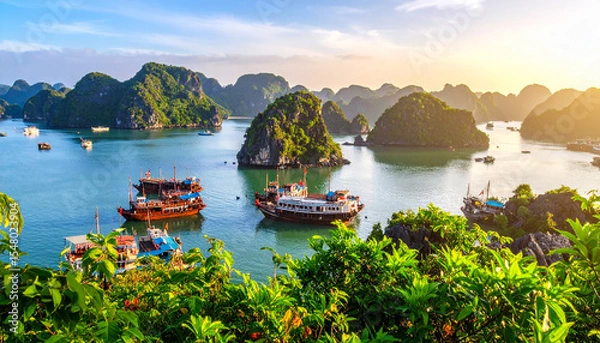 Obraz  Beautiful landscape Lan Ha bay view from the Cat Ba Island