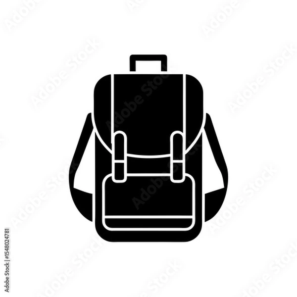 Fototapeta Hiking Backpack Icon Vector in Flat and Clean Isolated Style