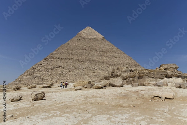 Fototapeta View of the Pyramid of Chephren in Giza, Egypt
