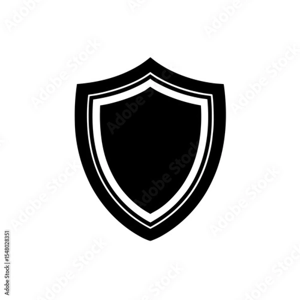 Fototapeta Shield Icon Vector with Flat and Clean Isolated Design