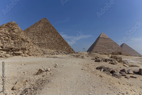 Fototapeta View of the Pyramids of Giza, Egypt