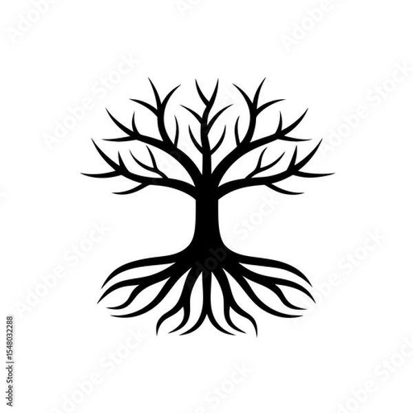 Fototapeta Tree Roots Icon Vector with Flat and Clean Isolated Look